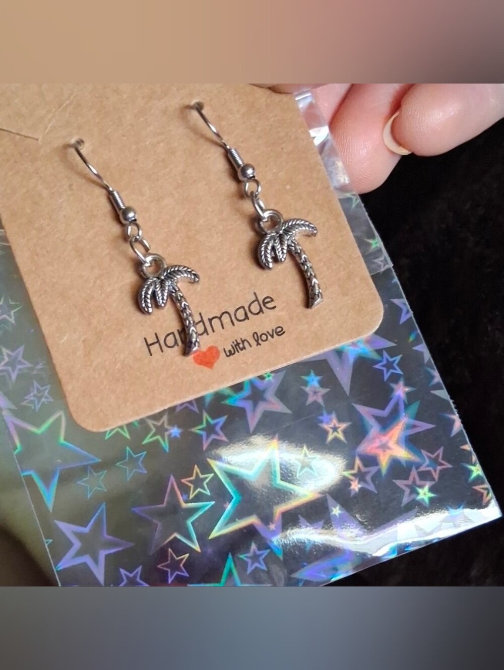 $8 Each Or Bundle 5/$20 Handmade Silver Palm Tree Dangle Earrings